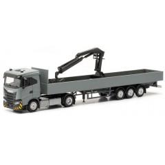 Herpa 316415 Iveco SWay ND Pr.Sz. + kraan grijs/geel 1:87