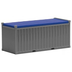 Herpa 20ft. Open top Container (silbergrau, PL blau)