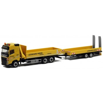 Herpa 944151 Volvo FH Globetrotter Dieplader met laadkraan en dieplader