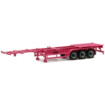 Herpa 40ft. containertrailer 3achs (magenta, Felgen silber/schwarz) 1:87