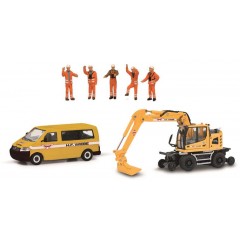 Schuco 26714 MHI VW T5 + Liebherr A922 + 5 figuren Wiebe 1:87