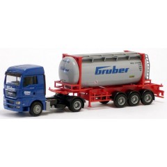 AWM 74284 MAN TGX XLX Gruber Tranport met Tank container