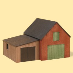 Auhagen 11408 Schuur met garage / Lagerschuppen mit Garage 1:87/H0