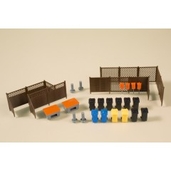 Auhagen 41649 Afvalbakken afvalcontainers / Mülltonnen mit Zubehör 1:87/H0