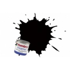 Humbrol Enamel nr.201 zwart met.tinl.nr.1 (14ml)