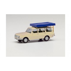 Herpa 420549002 Wartburg 353 `66 Tourist + Dachzelt, wit 1:87