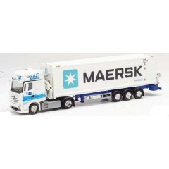 Herpa 313384 Mercedes-Benz Actros Gigaspace Seitenlader-Sattelzug GDH / Maersk (Hamburg)