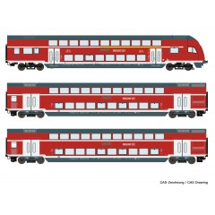 Roco 74147 3tlg. Set Doppelstock NRW AC