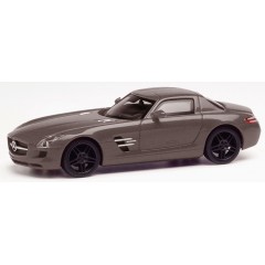 Herpa 430784-002 Mercedes Benz SLS AMG (zwart velgen) grijs metallic 1:87