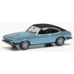 Herpa 430807-002 Ford Capri II + Vinyl dak, blauw metallic 1:87