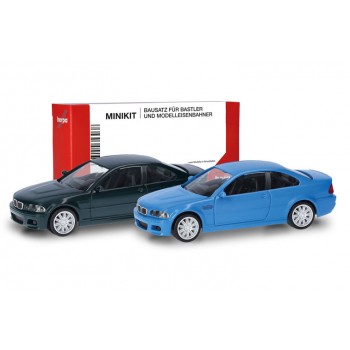 Herpa 014007 BMW M3 (E46), blauw / groen (Minikit 2 st.) 1:87