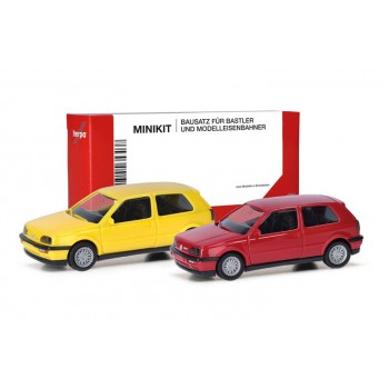 Herpa 014014 VW Golf III VR6, rood / geel (Minikit 2 st.) 1:87