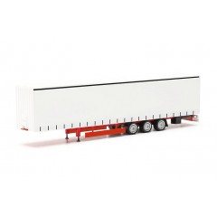 Herpa 077064 Gordijntrailer Volumen 15m wit/rood 1:87