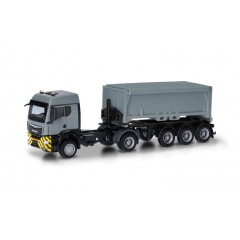 Herpa 318341 MAN TGS TM afvalcontainer, grijs/geel 1:87