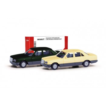 Herpa 013727-003 Mercedes Benz S Klasse (W126) groen/beige (Minikit 2 st.) 1:87