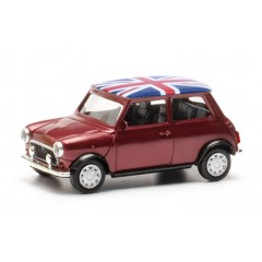 Herpa 431149 Mini Cooper Mayfair + schijnw. rood met. (rechts gestuurd) 1:87