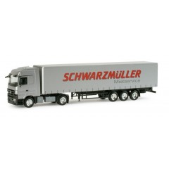 Herpa Exclusief MB Actros L met gordijnen trailer "Schwarzmüller"