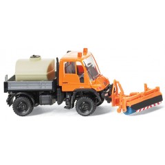 Wiking 064640 Unimog U 400 met veegmachine voorbouw